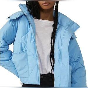 Free People - Emmy Swing Puffer Jacket in Capri Blue, size S, NWOT